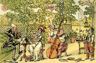 O trio do jardim de Thomas Rowlandson