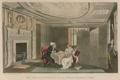 A visita do Dr. Syntax à Viúva Hopefull em York de Thomas Rowlandson