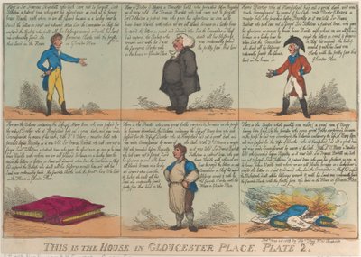 Esta é a Casa em Gloucester Place, Placa 2, 26 de maio de 1809., 26 de maio de 1809. de Thomas Rowlandson