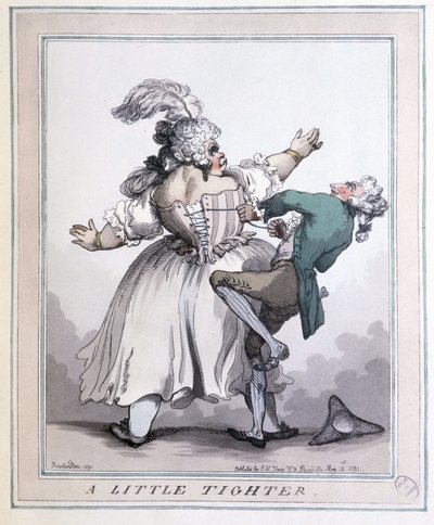 Tighten More - Impressões de Rowlandson, em "The corset in art and morals from the 13th to the 20th century" de F. Libron e H. Clouzot de Thomas Rowlandson