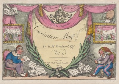 Página de rosto, The Caricature Magazine por G. M. Woodward, Vol. 4, 1809., 1809. de Thomas Rowlandson
