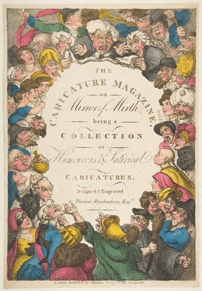 Página de título, The Caricature Magazine, ou Mirror of Mirth, 19 de novembro de 1808. de Thomas Rowlandson
