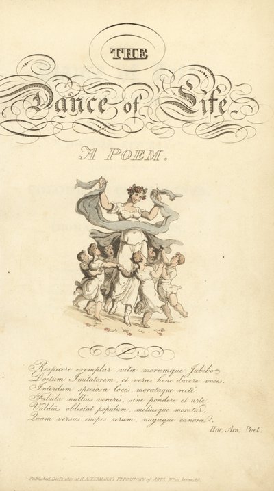 Página de título com título caligráfico e vinheta de Thomas Rowlandson