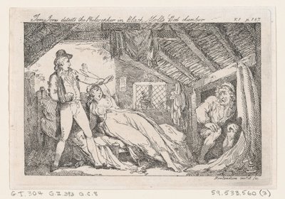 Tom Jones detecta o Filósofo em Black Molls Bedchamber, The History of Tom Jones, a ..., 1792. de Thomas Rowlandson
