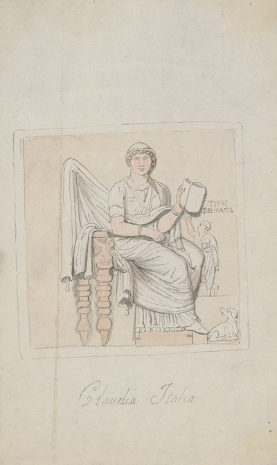 Tombstone, Claudia Italia como a Alegoria da Música de Thomas Rowlandson