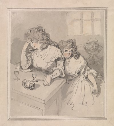 Duas Girls Tippling de Thomas Rowlandson