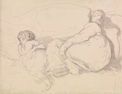 Duas figuras adormecidas de Thomas Rowlandson