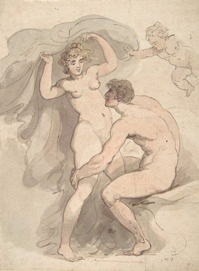 Vénus, Anchises e Cupido, 1780-1827. de Thomas Rowlandson