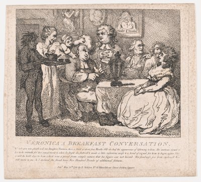 Veronica, uma conversa de café da manhã Belezas pitorescas de Boswell, Part the Firs..., 30 de maio de 1786. de Thomas Rowlandson