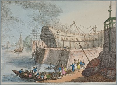 Vista da doca Brunswick de Thomas Rowlandson