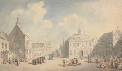 Vista da praça do mercado de Juliers, na Vestfália de Thomas Rowlandson