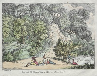 Vista em Sir John Moresheads Estate em Blisland perto de Bodmin, Cornualha, 1805. de Thomas Rowlandson