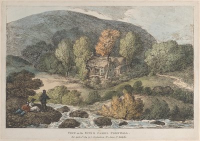 Vista no rio Camel Cornwall, de Views in Cornwall, 12 de abril de 1812., 12 de abril de 1812. de Thomas Rowlandson