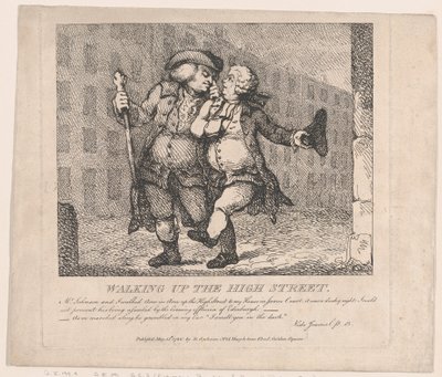Subindo a High Street, Edimburgo Belezas pitorescas de Boswell, Part the F..., 15 de maio de 1786. de Thomas Rowlandson