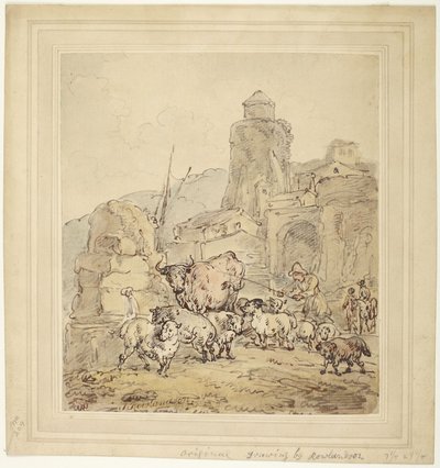 Abastecimento de água ao gado de Thomas Rowlandson