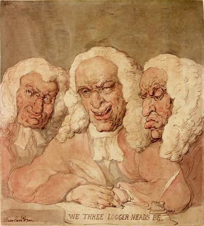 We Three Logger-Heads Be, c.1805 (tinta, lápis e aquarela sobre papel) de Thomas Rowlandson