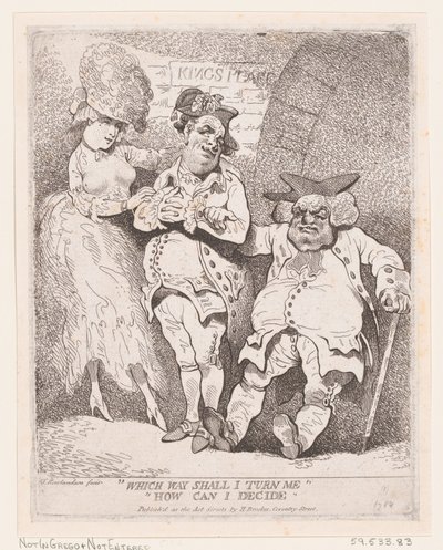 Para que lado devo me virar Como posso decidir, ca. 1780., c. 1780. de Thomas Rowlandson