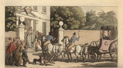 Jovem cavalheiro inglês que regressa a casa depois do Grand Tour de Thomas Rowlandson