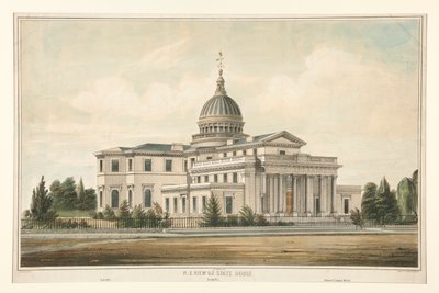 N.E. Vista da State House Construída em 1794 - Trenton, N.J. Alterada e Ampliada 1845-6 de Thomas S. Sinclair