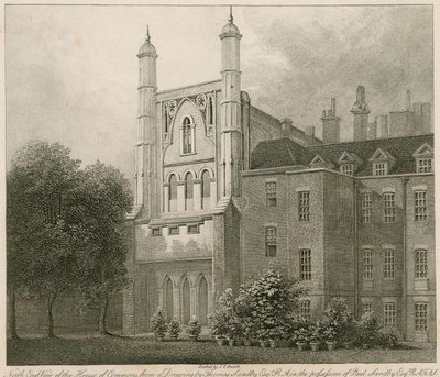Vista nordeste da Câmara dos Comuns a partir de um desenho de Thomas Sandby RA de Thomas Sandby