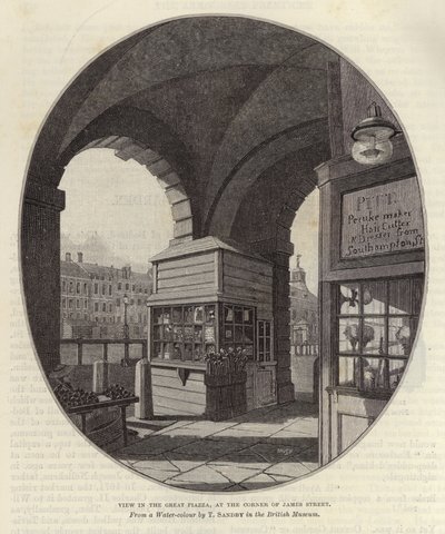 Vista da grande praça na esquina da James Street de Thomas Sandby