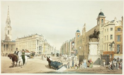 Entrada para The Strand de Charing Cross, placa vinte de Vistas originais de Londres como ela é de Thomas Shotter Boys