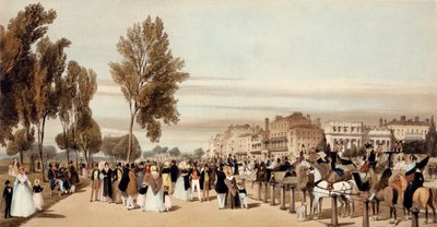 Hyde Park, em direção ao Portão de Grosvenor, de "Londres como é tirado da natureza", 1842 de Thomas Shotter Boys