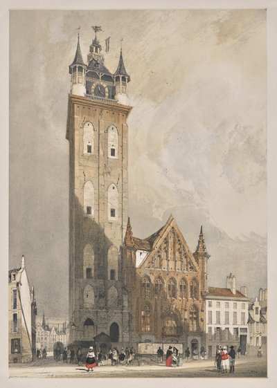 Arquitetura pitoresca em Paris, Ghent, Antuérpia, Rouen: Belfrey, Ghent, Bélgica de Thomas Shotter Boys