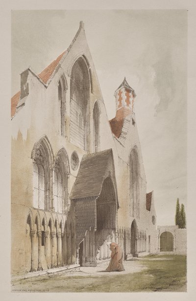 Arquitetura pitoresca em Paris, Ghent, Antuérpia, Rouen: Hospice des Vieillards, Ghent, Bélgica de Thomas Shotter Boys