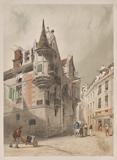 Arquitetura pitoresca em Paris, Ghent, Antuérpia, Rouen: Hotel de Sens, Paris de Thomas Shotter Boys