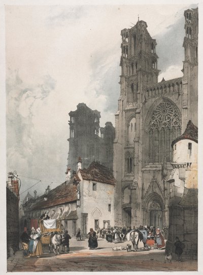 Arquitetura pitoresca em Paris, Gante, Antuérpia, Rouen: Laon, França, 1839. de Thomas Shotter Boys