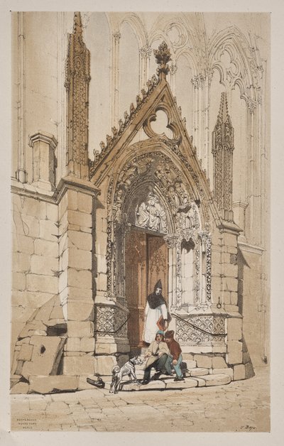 Arquitetura pitoresca em Paris, Ghent, Antuérpia, Rouen: Red Door, Notre Dame, Paris de Thomas Shotter Boys