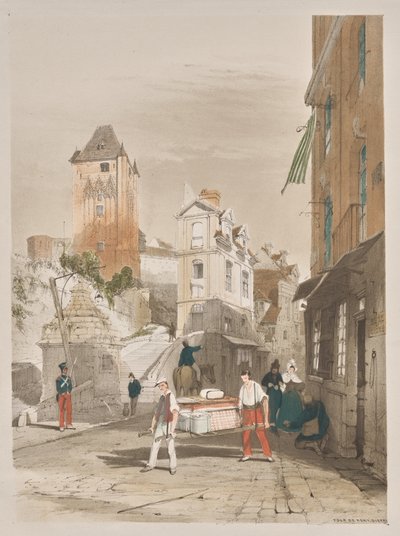 Arquitetura pitoresca em Paris, Ghent, Antuérpia, Rouen: Tour de Remy, Dieppe, França de Thomas Shotter Boys