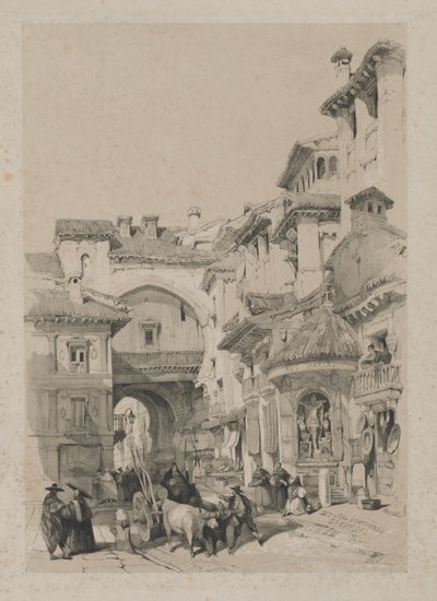 Esboços pitorescos na Espanha: Portão do Vivarrambla, Granada de Thomas Shotter Boys