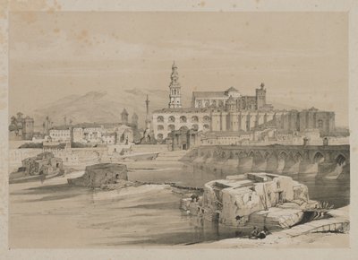 Esboços pitorescos na Espanha: restos de uma ponte romana no Guadalquiver, Cordova, 1837. de Thomas Shotter Boys