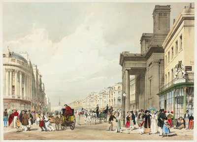 Regent Street Looking Towards the Quadrant, placa dezoito de Original Views of London as It Is de Thomas Shotter Boys