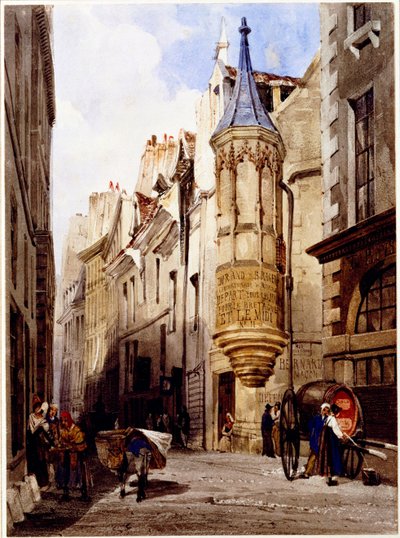Rue de l&39;Amiral Coligny, rue Bailleul, Paris, 1831 de Thomas Shotter Boys