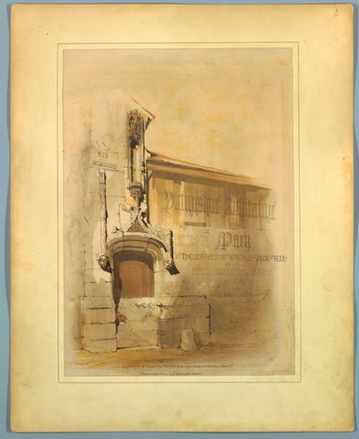 Página de título, "Arquitetura pitoresca em Paris, Ghent, Antuérpia, Rouen, etc." de Thomas Shotter Boys