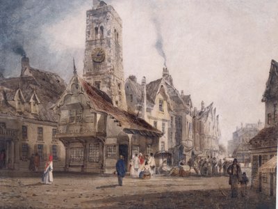 Vista de uma praça do mercado, c.1832 de Thomas Shotter Boys