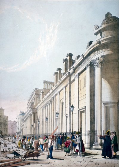 Vista do Banco da Inglaterra Cidade de Londres, 1842 de Thomas Shotter Boys