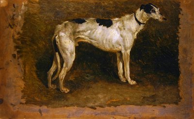 Um Lurcher (óleo sobre papel) de Thomas Sidney Cooper