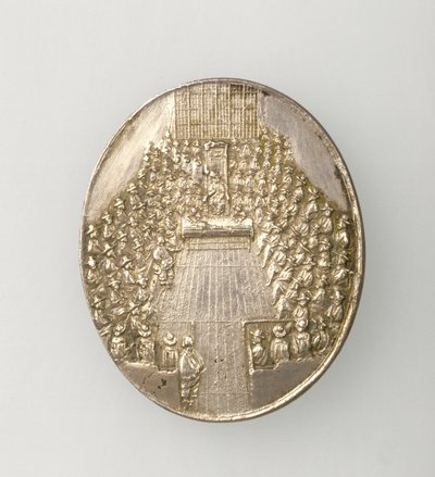 Medalha de Dunbar representando a Casa do Parlamento 1650 (reverso) (prata) (para anverso ver 168065) de Thomas Simon