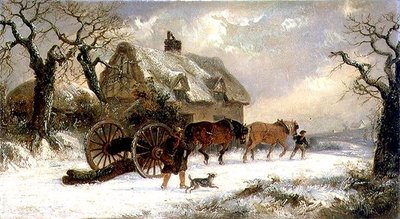 Carting Timber - Inverno (óleo sobre painel) de Thomas Smythe
