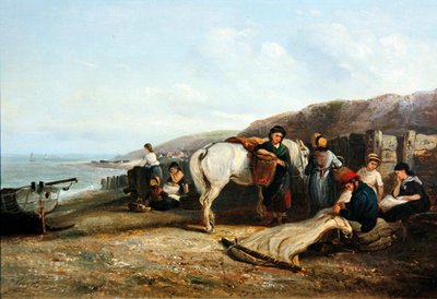 Remendo as Redes (óleo sobre tela) de Thomas Smythe