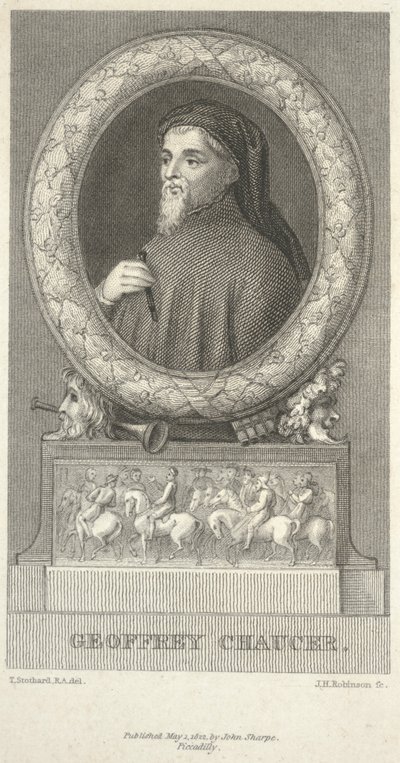 Geoffrey Chaucer, gravado por John Henry Robinson (1796-1871) de Thomas Stothard