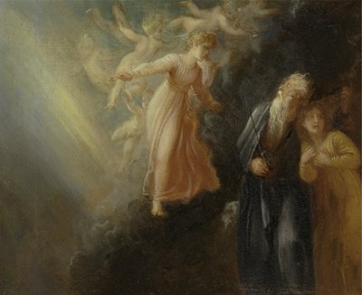 Prospero, Miranda e Ariel, de "A Tempestade", Acto I, cena ii de Thomas Stothard