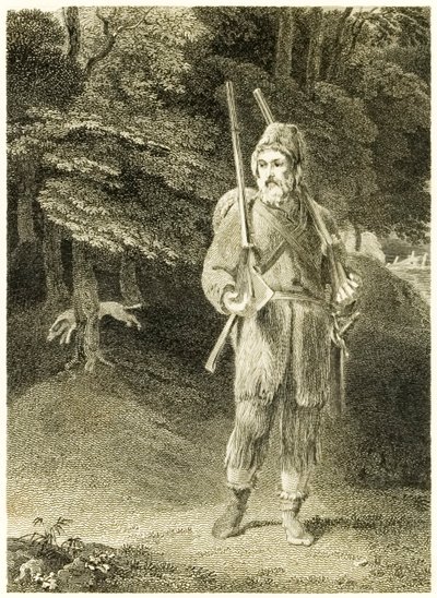Caça de Robinson Crusoe da vida e estranhas aventuras surpreendentes de Robinson Crusoé, ou York, Mariner de Daniel Defoe de Thomas Stothard