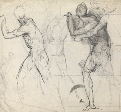 Esboço de figuras clássicas em acção de Thomas Stothard