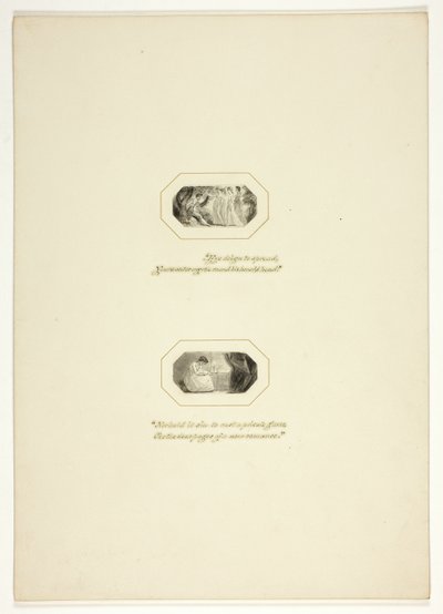 Estudo para uma placa de The Triumphs of Temper, no livro de bolso de noivados reais de 1796 de Thomas Stothard