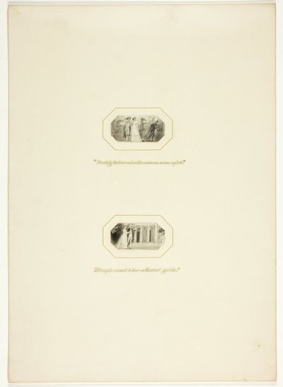 Estudo para uma placa de The Triumphs of Temper, no livro de bolso de noivados reais de 1796 de Thomas Stothard
